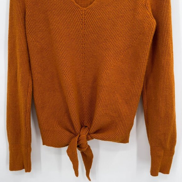 Anthropologie MOTH Rust Orange Tie-Front Sweater Size M - Picture 3 of 10